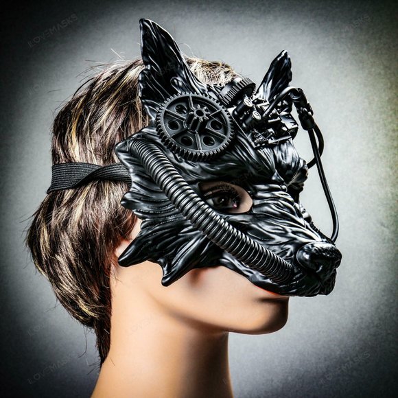 Steampunk Wild Wolf Cosplay Costume Halloween Mask - Picture 3 of 7